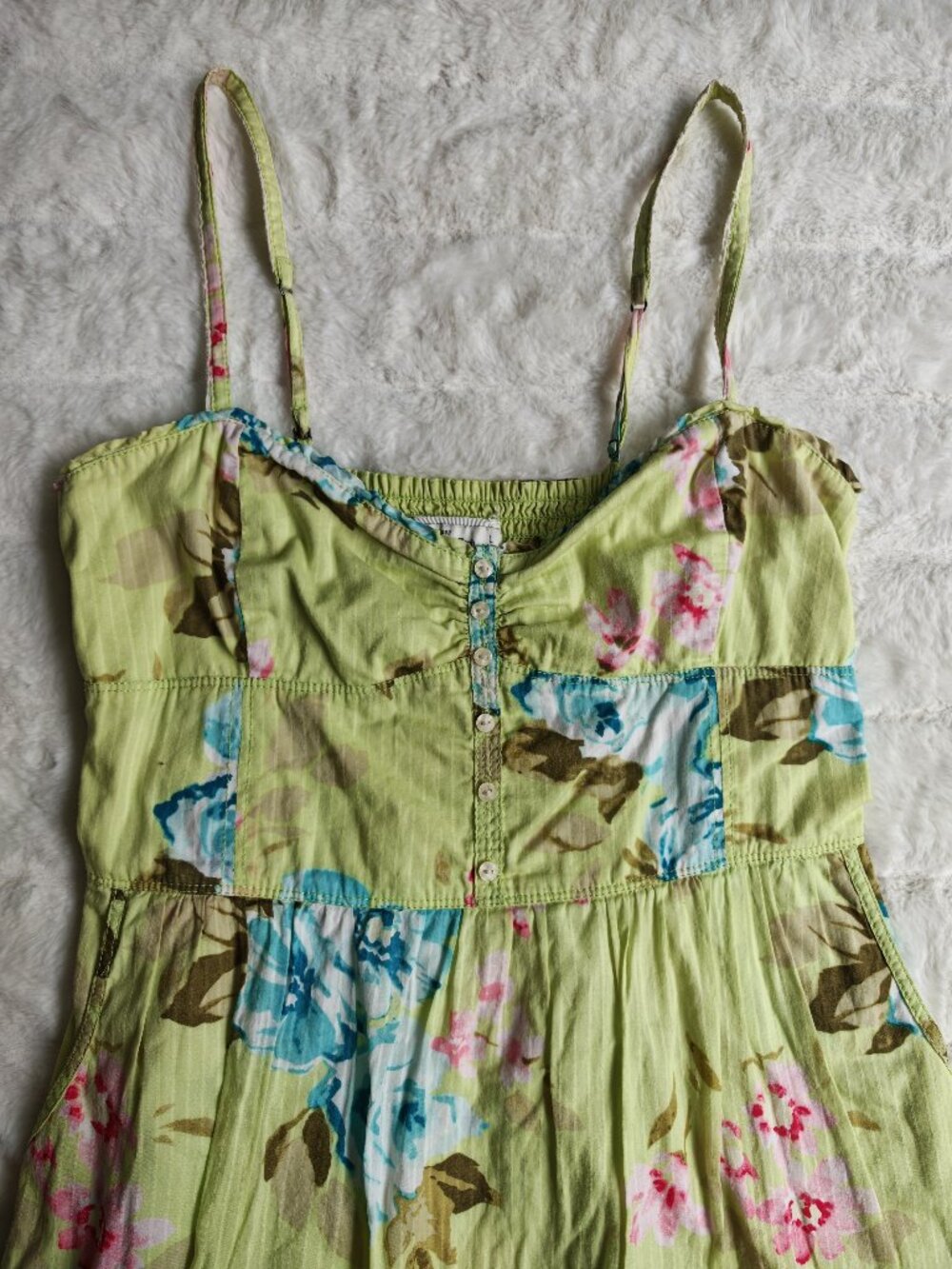 Abercrombie & Fitch Floral Babydoll Sundress Size L 100% Cotton Y2K Cottagecore - Picture 4 of 9